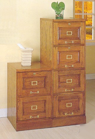 New oak 4 drawers wood file cabinet w/ lock