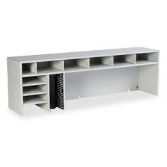 Safco wood highclearance single shelf desktop organize