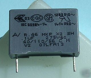 Capacitor X2 0.1UF, 100NF, 275V, p=15MM...lot of 25