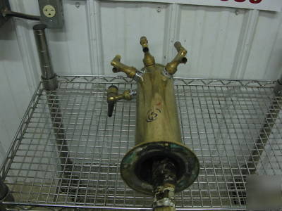 Brass 4 head keg draft beer tap handle tower