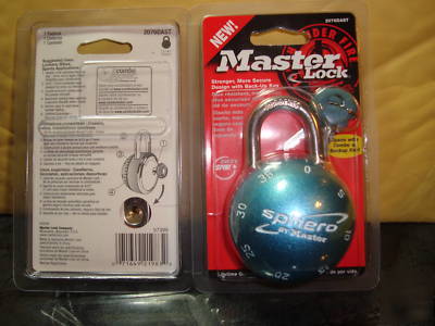  master lock sphero key / dial combination lock aqua