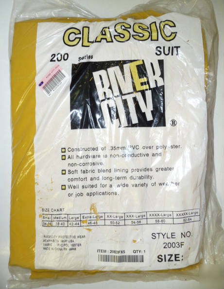 New river city pro. wear classic yellow suit 2003F 5XL 