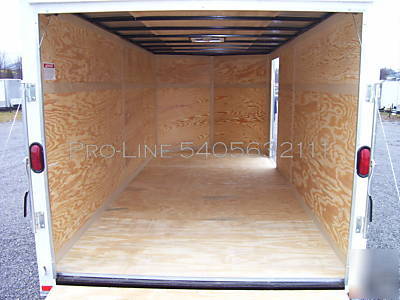 7 x 16 enclosed v-nose cargo motorcycle utility trailer