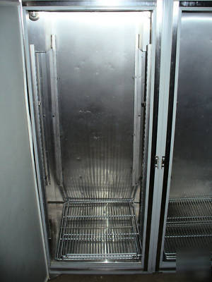 Hobart stainless steel three-door freezer