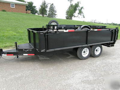 New 8 x 16 x 2 removable sides dump trailer 14 k bumper 