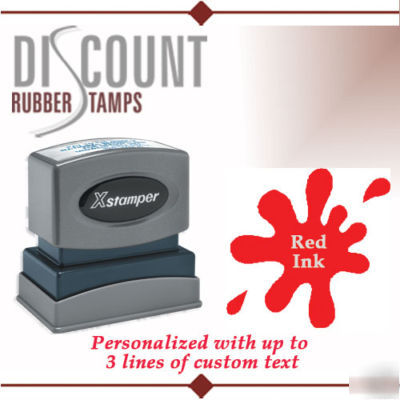 Xstamper N14 custom rubber stamp - 40% off - red ink