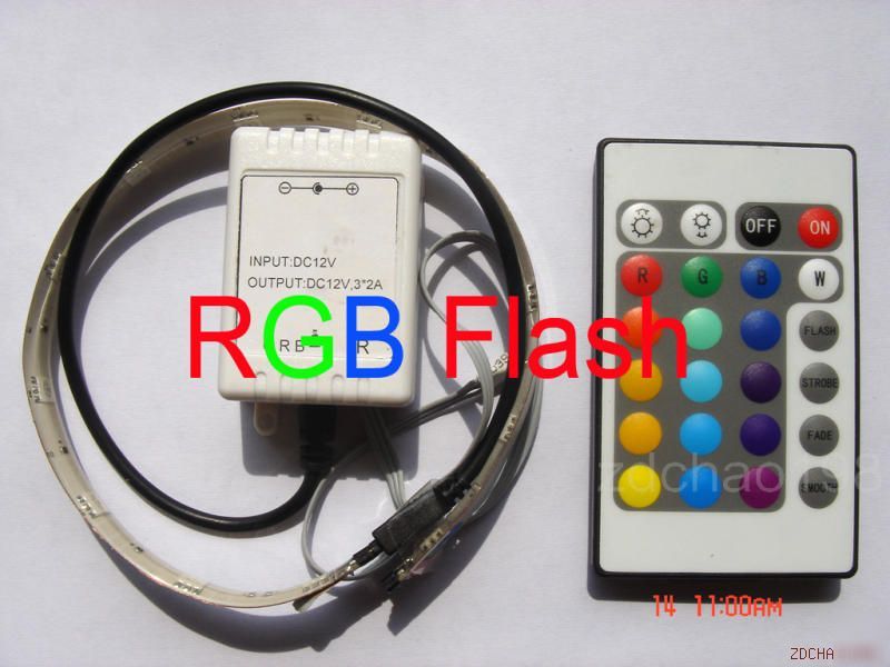 1SET 12V 5050 smd led rgb flash 30CM strip+controller