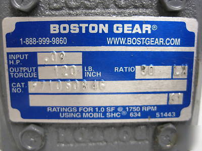 Boston gear 700 c-face right angle gear reducer 50:1 