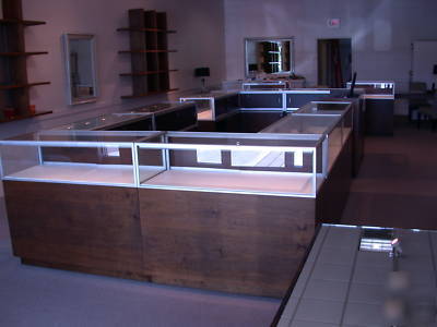 Custom dark wood jewelry cases/displays, fortress vault