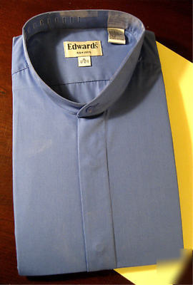 Men's banded collar dress shirt xl (17-17.5) royal