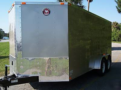 New 7X16 tradesman enclosed cargo motorcycle trailers