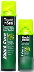 Touch n seal quick cure straw can foam case of 12 cans
