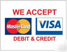 We accept visa mastercard vinyl sign banner 24