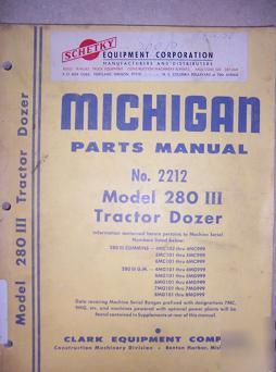 Michigan 280 iii tractor dozer parts book 2212 clark w