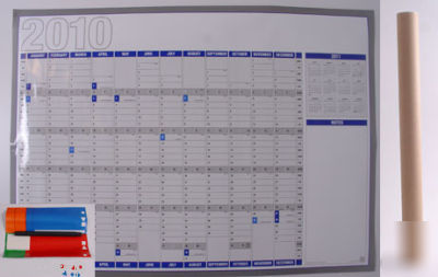 New 2010 laminated wall / year planner - in hard tube
