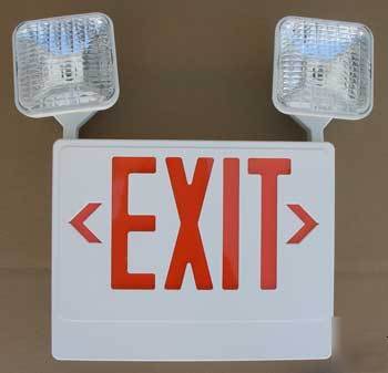 New led exit/ incandescent emergency light combination