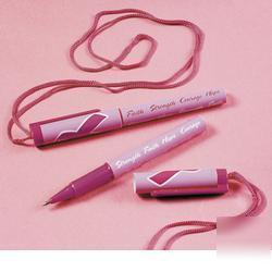 New pink ribbon breast cancer awareness pen on rope ( )