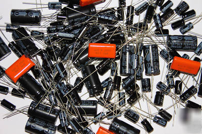 Electronic components capacitors pack over 150 items