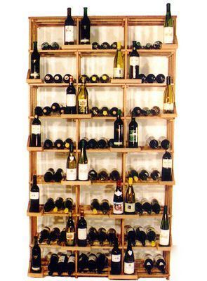 Mahogany 3 column bin retail wine display rack
