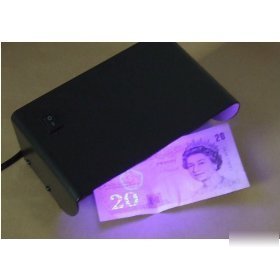 New electronic money fake note detector bright uv light