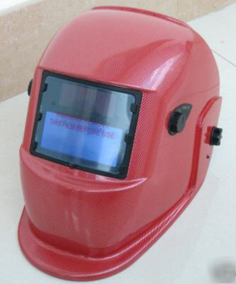 New professional auto darkening welding helmet red