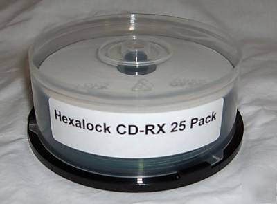 Hexalock cd-rx media, white everest, 25 - disc spindle