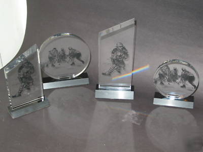 4 assorted wholesale acrylic hockey trophy award