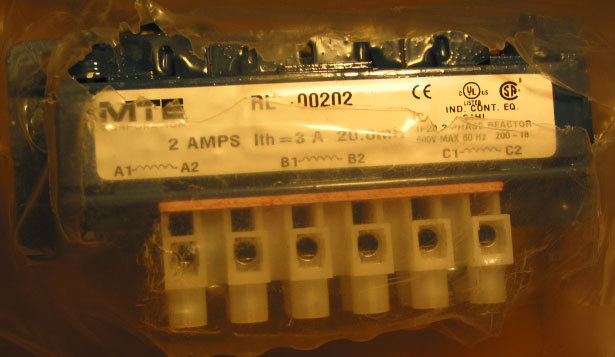New mte rl-00202 3 phase reactor 2A 20MH 2 amps/20.0 mh 