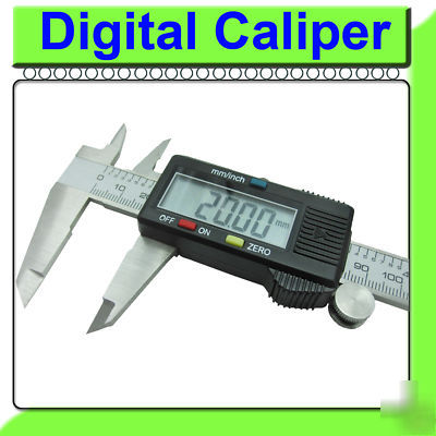 Digital 6 inch vernier calipers micrometer w/ large lcd