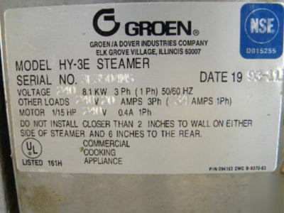 Groen hyper steam hy-3E hypersteam counter top steamer