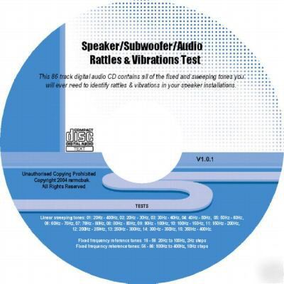 Speaker/subwoofer/rattles & vibrations audio test cd