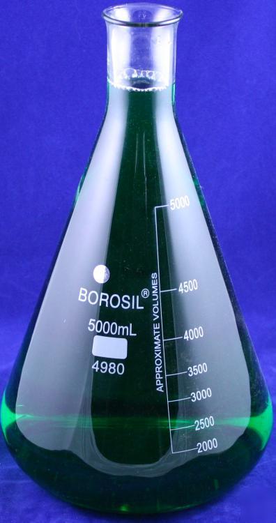 5000 ml borosil erlenmeyer flask premium lab glass