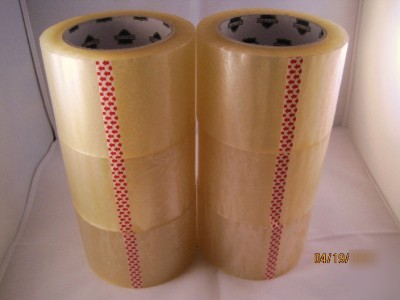6 xtra jumbo rolls of clear packing shipping tape 