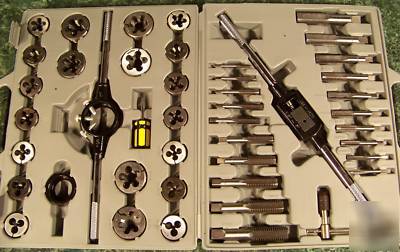 New 45PC tungsten steel tap and die set sae with case 
