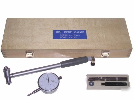 New 50-160 mm x 0.01 dial bore gauge set gage precision 