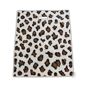 100X leopard design plastic carrier bags - 22