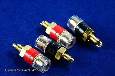 Pkg 4- pair - speaker cable amps terminal binding posts