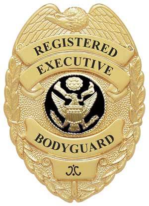 Registered executive bodyguard badge