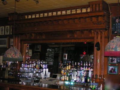 Back bar, 1875, red oak, antique