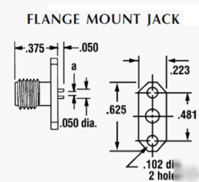 Cdi 5208-1CC sma gold rf coax flange mount jack - mip