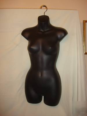 Female 3/4 mannequin torso black metal hanger 30