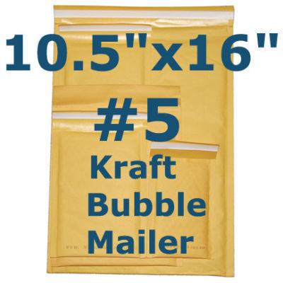 Premium kraft mailers - #5 bubble mailers (lot of 100) 