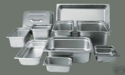6 stainless steel steam table pans 1/4 size 2 1/2