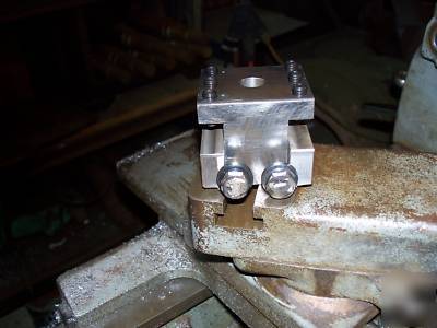 Adjustable lathe turning/ tool holder block.