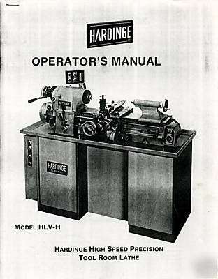 Hardinge model hlv-h operator's manual