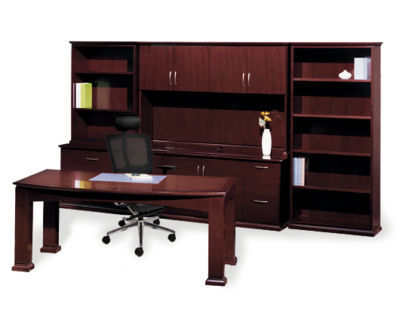 New emerald executive office desk, credenza, hutch set