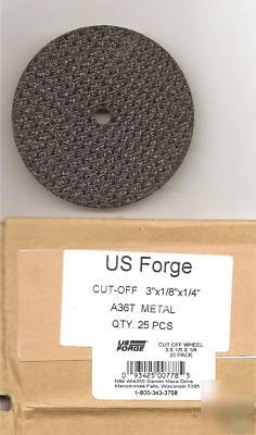 50 cut off wheels 3 x 3/32 x 1/4 arbor - us forge 