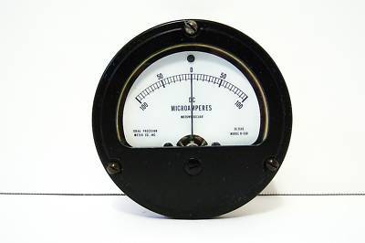 Ideal 100-0-100 d.c. microamperes meter dc ua nos works