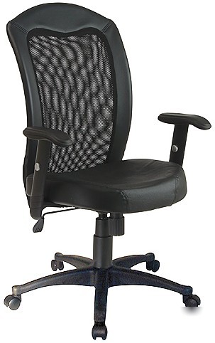 New EX1580-3 leather seat air grid mesh back desk chair