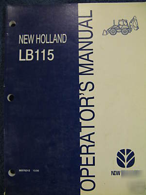 New holland LB115 tractor loader backhoe ops manual